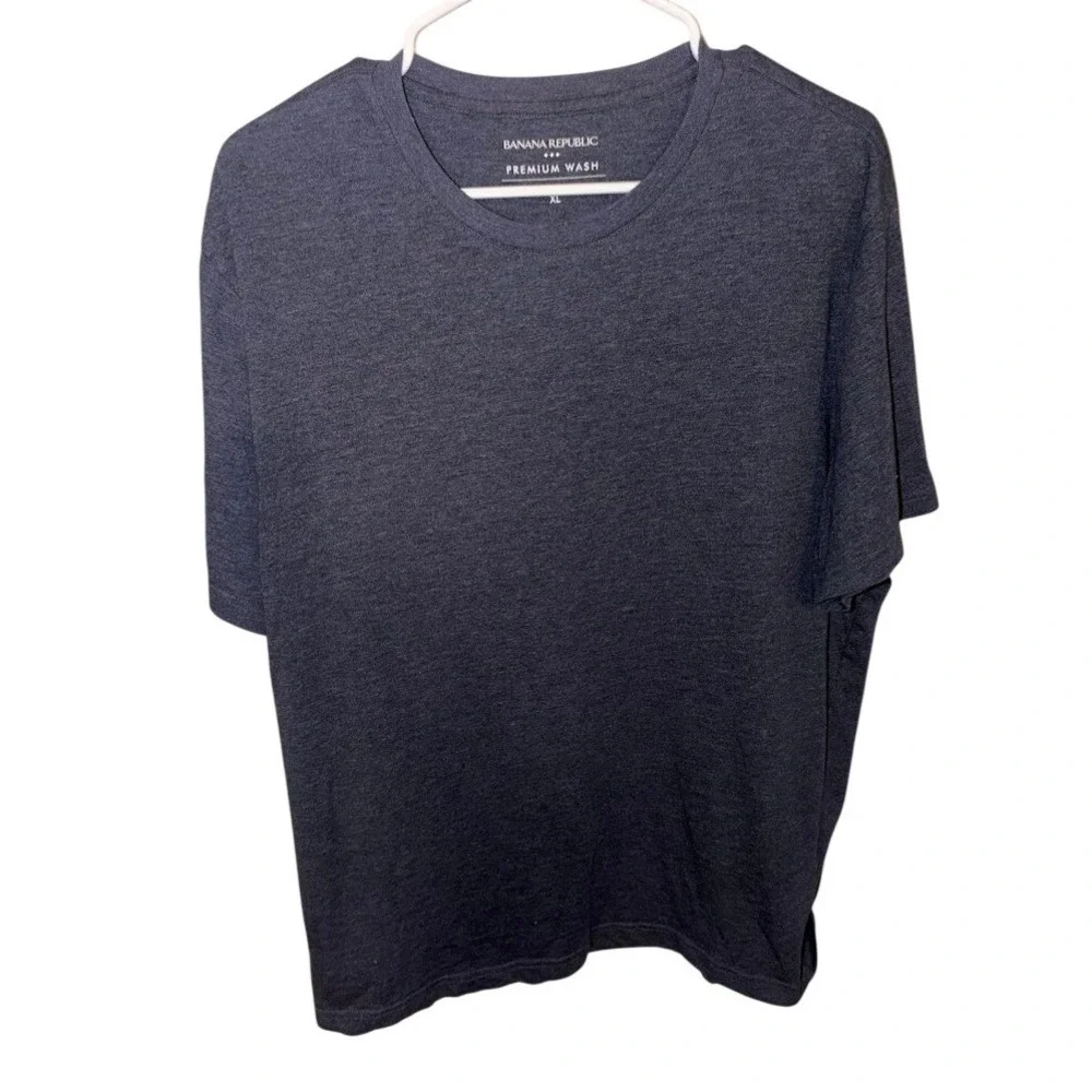 Banana Republic Premium Wash Mens XL Charcoal‎ Gray Heather Short Sleeve T-Shirt
